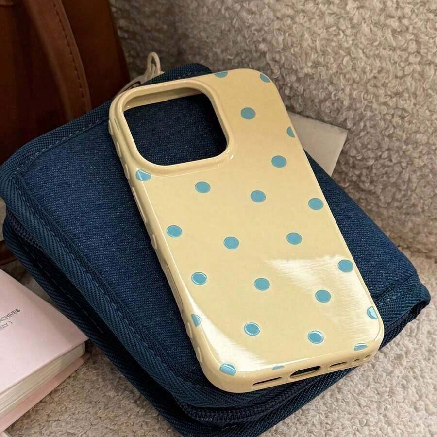 1Polka Dot Printed Fashion TPU Anti-Drop Phone Protective Case, Fits For [Phone Model] Waterproof Shockproof Scratch Resistant - 款式9(1pc) - 查看 1