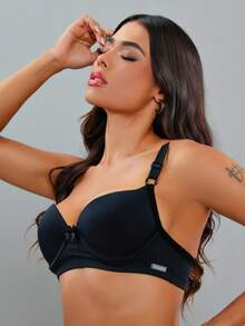 Kit Of 3 Basic Women's Bras With Reinforced Cups And Adjustable Straps, Sizes S To XL, For Everyday Use. - BLACK NUDE WHITE - View 6