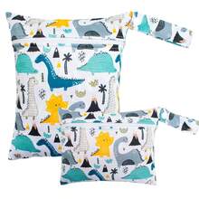 Bolsa impermeável reutilizável para roupas de banho, viagens, praia, piscina, banho, fraldas, roupas de ginástica e ioga sujas, artigos de higiene pessoal e para guardar itens na creche. Possui um bolso com zíper (tamanhos P e M).