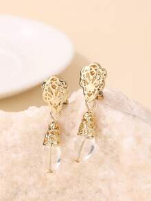 1件天然宝石女士耳环，优雅的阿尔及利亚女士时尚耳环，精致的新娘婚礼派对节日珠宝耳环，适合日常佩戴，情人节配饰 - 彩色 - 查看 8