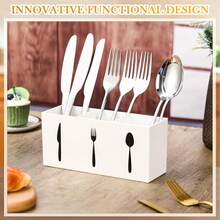 1pc Acrylic Cutlery Organizer (7.9 X 3.5 X 2.5 Inch), Silver Utensil Holder Tray For Knives, Spoons And Forks, 3-Tier Kitchen Caddy For Cabinet, Home, Dining Room - Multicolor - View 10