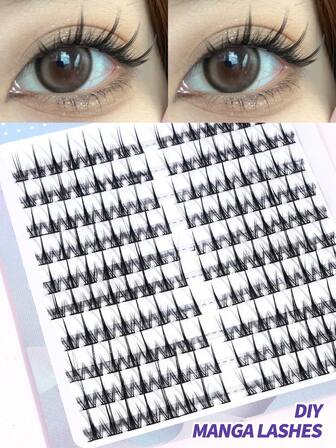 MAGEFY Sunflower Elegance 160 Cluster False Eyelashes Kit - Natural To Glamorous Mix, Easy DIY, Reusable, Ultra-Fine Black Band, C-Curl For Stunning Definition,Curled And Enlarged Eyes,Natural Look&Extra Thick&Wispy&Mega Volume Reusable DIY Eyelash,Gift For Women