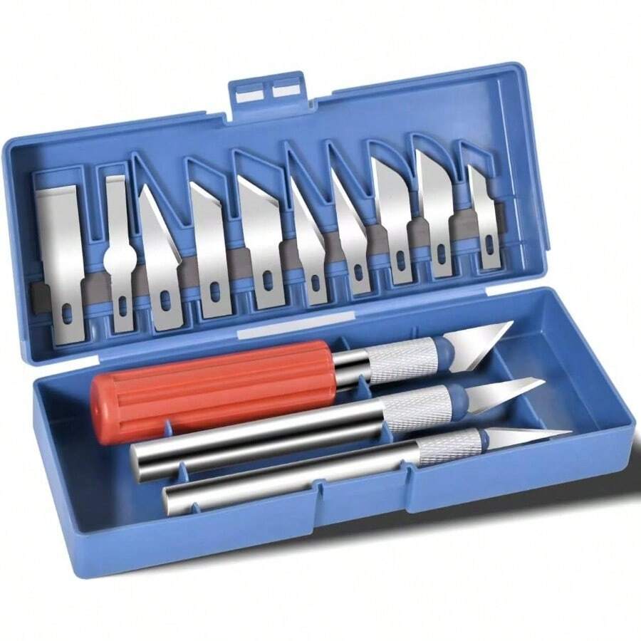 13 - Piece Precision Exacto Knife Set, Including Hobby And Knives As Well As Blades, Is Choice Pumpkin Carving, Model Making And Projects. - Red - View 1