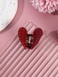 1 Stück rosa retro-chic Lippen, Herz, Mondsichel, Rose Acryl Haarkralle Winter Haaraccessoires Mode Krallenklemmen Elegante Haarspangen Lässige Haarklammer - Verschiedenfarbig - Übersicht 15