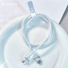 Letter Design Cable Protector Case Compatible With 30W-35W Apple Charger, Prevent Cable Breakage - Clear - View 4