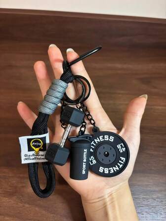 Juego de llaveros con mancuerna y barra, perfecto para sujetar llaves a mochilas. Accesorios de fitness creativos, que incluyen mancuernas, placas de barra, guantes de boxeo y otros colgantes decorativos. Llaveros y encantos de bolso DIY. Perfecto para regalos sorpresa para fiestas, cumpleaños y otras ocasiones.