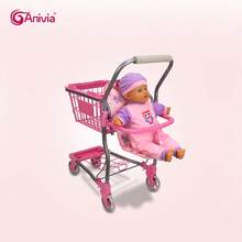 Anivia Brand Toy Shopping Cart, Toy Stroller For Children 3+ Years Old, Detachable Shopping Basket, Fits 11-18 Inch Dolls, Comfortable Handle, Ideal Gift For Children's Festivals And Birthdays