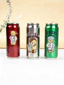 Cốc đựng nước bằng thép không gỉ hình gấu bông sáng tạo có ống hút dung tích lớn - Nhiều màu - Xem 10