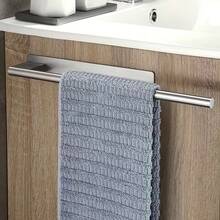 1个自粘式毛巾架 - 无需钻孔安装，壁挂式单杆浴室毛巾架，节省空间的现代设计，适用于淋浴房、浴缸和纸巾架，防锈且易于安装，是家庭浴室毛巾和配件收纳的理想之选。浴室配件 浴室工具 - 彩色 - 查看 5
