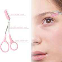 6-Piece Professional Eyebrow Grooming Kit With Razor, Tweezer, Eyelash Curler, False Eyelash Tool, Scissors, Comb - Women's Kit