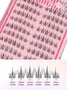 Sibeuna Rikuaild 120/240/360pcs Self-Adhesive Cluster Fake Eyelashes, No Glue Needed, Cartoon Style Natural Look, Soft & Comfortable, Suitable For Daily Makeup - C - 查看 4