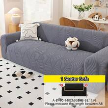 1pc Large Leaf Sofa Cover, High-End Anti-Slip Living Room Couch Slipcover, Machine/Hand Washable, Pet-Friendly, Suitable For All Seasons, Home, Kitchen, Bedroom, Office Use - Dark Grey - View 12