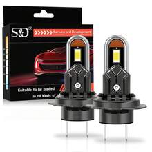 S&D H7 LED Car Headlight Bulbs Canbus 80W 20000LM 6500K CSP For Led Lights Auto Lamps Turbo Led Car Accessories Plug&Play 12V - H7 - View 1