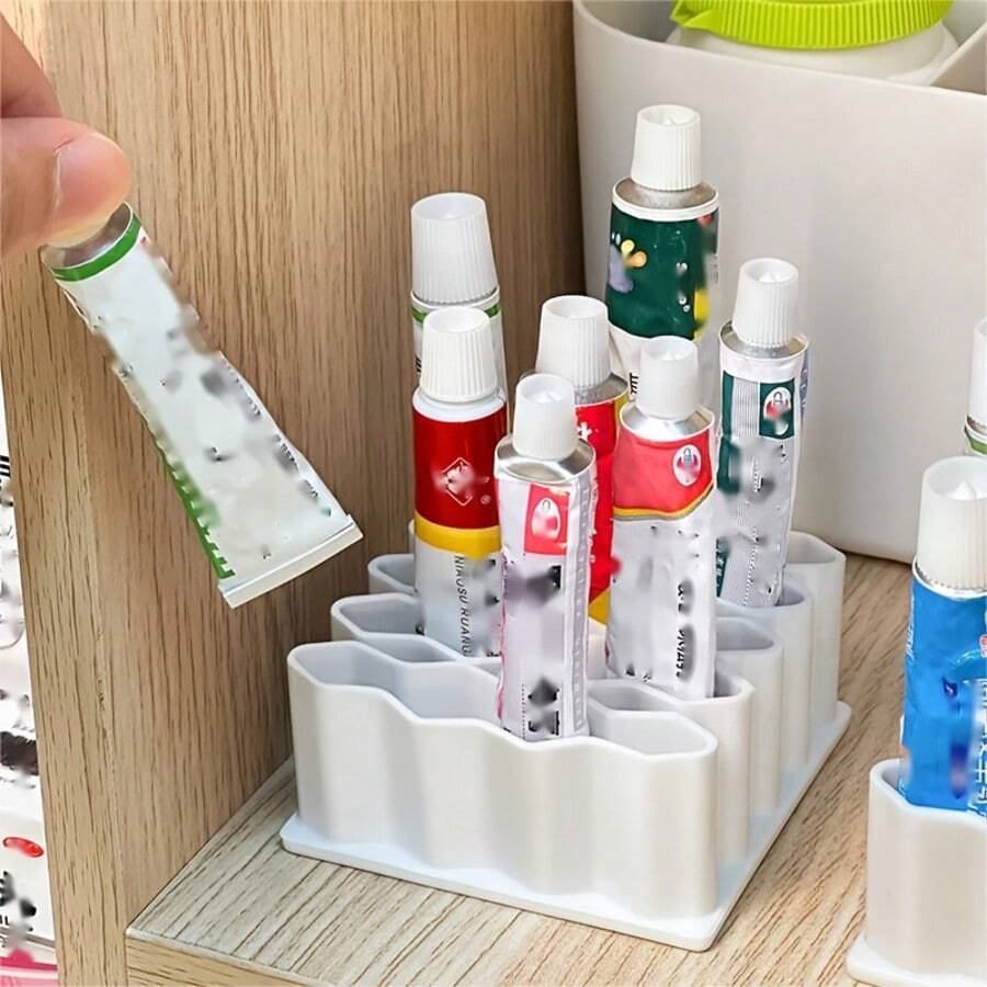 Multi-Layer Modern White Medication Storage Box - With Transparent Compartments & Sorting Labels, Durable Hole-Free Material, Top-Opening Design With Base, Suitable For Home, Office Or Travel, Can Store Tablets, Ointments And Liquid Medicines - White - View 1