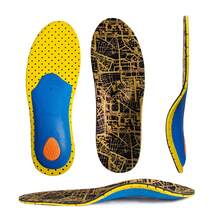 EVA Insoles With Perforations, Arch Support - Shock-Absorbing And Comfortable Lining For Running And Hiking, Yellow Design Conforms To Body Curves To Enhance Stability And Cushioning, Hiking Gear | Athletic Style | Flexible Material, Hiking Accessories - Multicolor - View 6