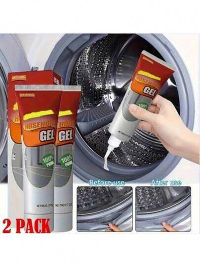 JAYSUING Gói 2/1 Gel vệ sinh gia dụng, chất tẩy vết bẩn ở gioăng tủ lạnh và máy giặt, gel khử nhiễm đa năng, thích hợp cho bồn rửa, bồn tắm, vết bẩn ở gioăng bồn cầu, làm sạch vết bẩn phòng tắm/nhà bếp, dùng để loại bỏ vết bẩn cứng đầu ở gioăng bồn tắm (Kiểu bao bì được gửi ngẫu nhiên)