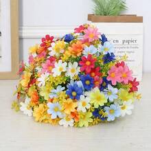 1pc Artificial Daisy Chrysanthemum Flower, 28 Heads, Decorative Silk Flower For Garden, Home, Outdoor Landscaping