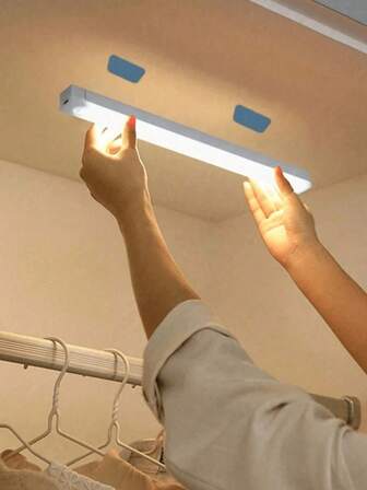 1pc Smart LED Motion Sensor Lights, Rechargeable LED Lighting For Cabinet, Wardrobe, Bedroom And Staircase Lighting, Charging, Atmospheric Effect, Stylish Design