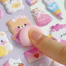 3D Cute Soft Squeeze Animal Decoration Phone Case Sticker (Random Color) - Multicolor - View 4