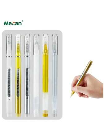 6pcs Random Highlighter Pens, Non-Fading Waterproof Sketching Pencils For Art Students, 1.0mm Outline Pens