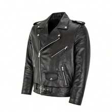 Mens Casual Faux Leather Motocycle Biker Jacket Zip Up Outwear Black Coat With Pockets And Belt - màu đen - Xem 3