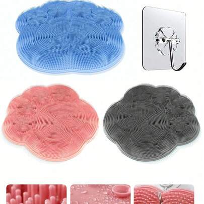 淋浴足部磨砂器 - 足部清洁器，去除老茧和死皮，男女通用足部按摩垫，缓解足部酸痛，无吸盘设计，足部护理工具，美甲工具，身体护理工具，淋浴足部和背部磨砂器，免手持足部按摩器