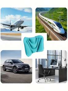 1/2 piezas Almohada inflable de soporte lumbar para viajes en avión, coche, tren, silla de oficina, cojín de soporte lumbar portátil, diseño de inflado manual, sin necesidad de energía, lavable a mano, cómodo para todas las estaciones, decoración navideña, regalo personalizado para el hogar, decoración de habitación, esencial para viajes - Multicolor - Ver 7