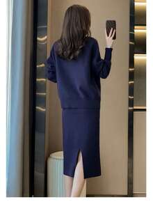 Women Two-Piece Outfits - Navy Blue - View 4