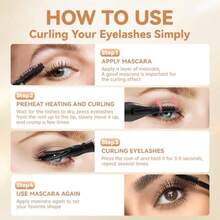 GSYY Heated Eyelash Curler For Wen With 3 Temperature Settings Anti-Burn Mini Electric Eyelash Curler USB Rechargeable 24-Hour La Lift Pable Makeup Tool For Daily Use And Travel - màu đen - Xem 7