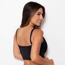 Kit Of 2 Post-Surgical Bras, Low-Cut, Aesthetic, Front Opening, Reinforced Breast Support, Post-Operative Breast Augmentation, Silicone Breast Support - Black - View 2