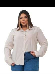 Striped Fabric Buttons Front Casual Daily Spring/Summer/Winter - Beis - Ver 3