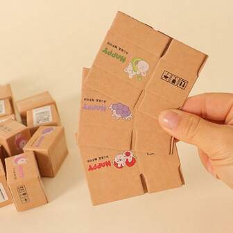 1/6pcs Miniature Creative & Interesting Foldable Mini Delivery Boxes