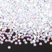 500pcs/1000pcs Resin DIY Jelly Crystal Flat Bottom Mini Round Shape Rhinestones, Suitable For Phone Case, Shoes, Clothes Decoration, Size 2mm/3mm/4mm/5mm/6mm - White - View 4