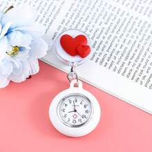 1pc New Cartoon Nurse Retractable Hanging Watch, Cute Nurse Pocket Watch For Students, Exams, Medical Use