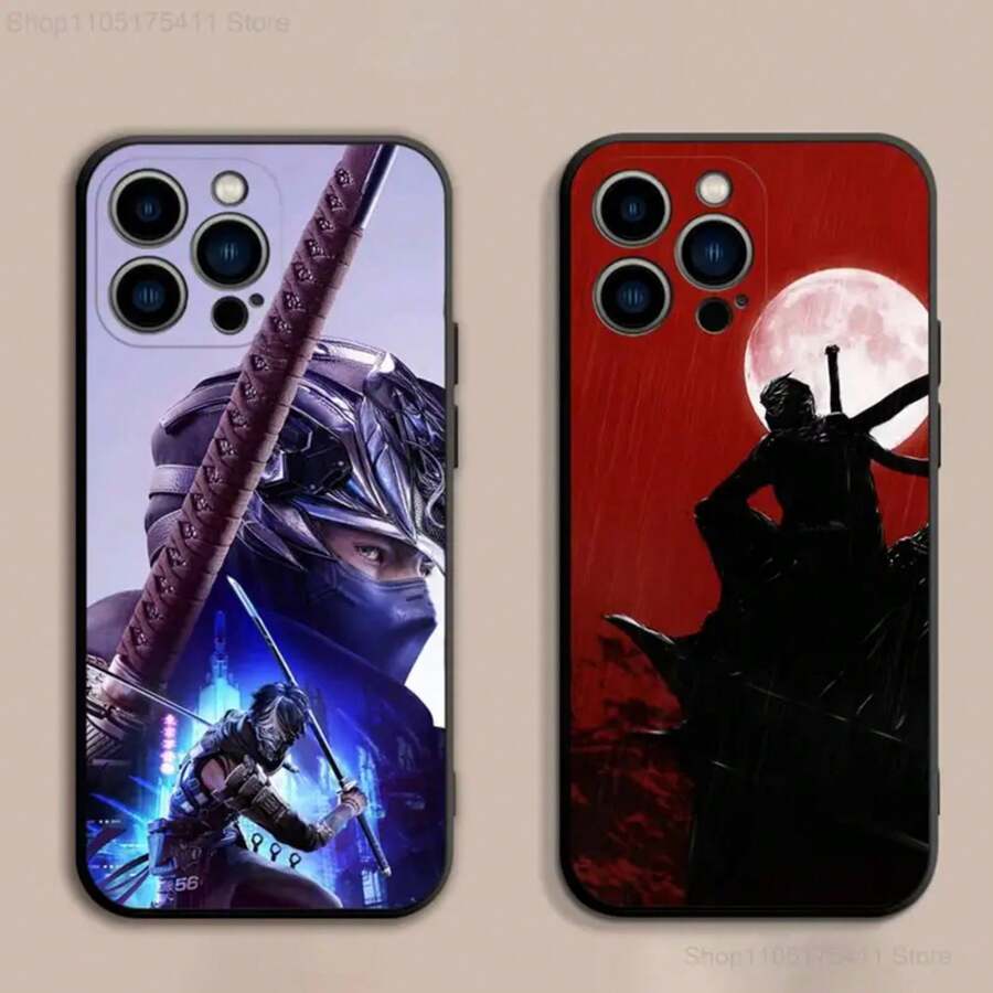 Funda de teléfono N- G-Gaiden NG4 compatible con 17,16,15,14,13,12,Pro,Max,Plus,E,SE4,Air,Mini, funda suave negra, compatible con funda de 17, funda de 17 Pro, funda de 17 Pro Max - z4 - Ver 1