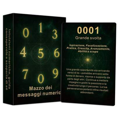 Carte oracolo italiane, 48 carte oracolo a tema numerico con parole chiave per la crescita personale, strumento di riflessione per principianti, regalo per giochi, giochi di carte di intrattenimento, 12*8cm