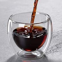 AUXOM Belifou  6Pcs Vidro Caneca De Café Dupla Isolamento Térmico 80ML