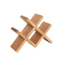 1件客厅实木创意酒架 - 乡村风格葡萄酒收纳方案，装饰性酒瓶展示架，可壁挂或桌面使用，节省空间设计（礼品准备） - 彩色 - 查看 9