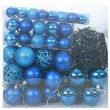 Christmas Bauble Set With 300 LEDs 120 Pcs Blue Plastic - Blue - View 3