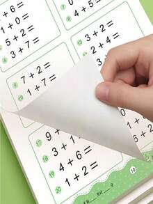 1 pieza Libro de práctica de matemáticas - Adición y sustracción, práctica de descomposición y composición, 64 páginas, preescolar y primaria temprana, dentro de 10/20/50/100, préstamo y reagrupación (contiene caracteres chinos pero no afecta el uso) - Multicolor - Ver 4