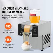 Máquina comercial de hielo en forma de copo de nieve de 176 lb/24 h, de acero inoxidable, para helados - 176 libras - Ver 2
