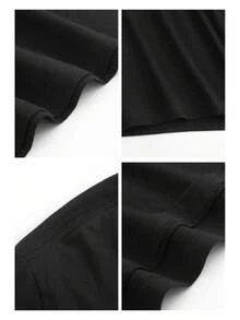 Camiseta Divertida para Hombre con Estampado de Pez en Zapatos - Camiseta de Cuello Redondo Ultra Suave y Transpirable con Texto de Pez y Gráfico de Zapatos, Humor Casual / Regalo de Navidad/Halloween para Fiestas, Ropa Casual, TALLAS GRANDES - Negro - Ver 4