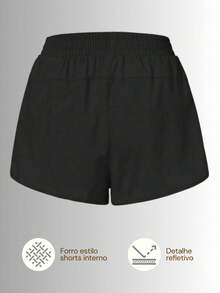Fitness Shorts With Internal Pocket And Reflective Detail – Performance, And Comfort. - Black - View 4