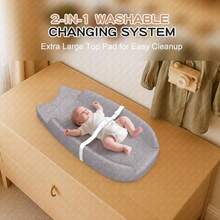 Changing Pad With Waterproof Cover And Removable Towel Liner UShaped Contoured Sides Safety Strap And NonSlip Base Fits Standard Changing Tables