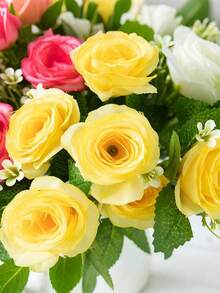 1 Artificial Rose Fresh Flower, Silk Flower Bouquet For Home, Office Decoration, Party, Bride And Wedding Decoration.