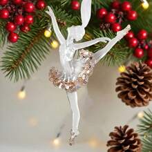 Christmas Tree Ornament Deer/Ballet Girl Figurine Hanging Decorations For Party Supplies - Transparent - View 4