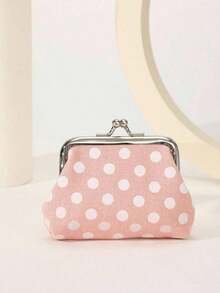 Polka Dot Pattern Women's Fashion Versatile Lightweight Wallet, Suitable For Anniversary, Birthday And Other Occasions, Also Suitable As A Gift For White-Collar Workers, Unisex, Mini Wallet, Coin Purse - 粉色 - 查看 5