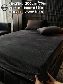1件纯色水晶绒床单，床上用品，床垫保护套，床罩，柔软家纺，透气防起球床垫垫，柔软亲肤，多种颜色可选，家居装饰，柔软舒适的卧室床上用品，时尚床垫罩 - 彩色 - 查看 113