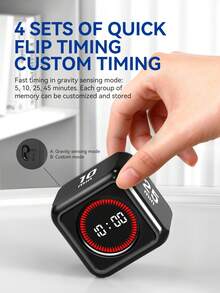 1 pieza Temporizador visual con sensor de gravedad, rastreador de autodisciplina de aprendizaje, temporizador de fitness y cocción - Blanco - Ver 7