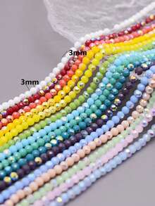3mm 1strand 130pcs Natural Stone Round Faceted Spinel Cut Multicolor Glass Beads For Jewelry Making DIY Necklace Bracelet - 3x3mm Colored Glass Beads - View 4